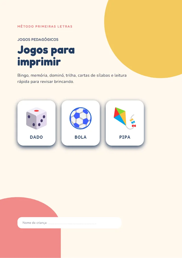 Capa dos Jogos Pedagógicos